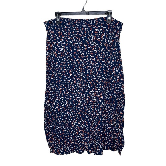 Madewell Navy and Red Midi Skirt - Picture 6 of 14